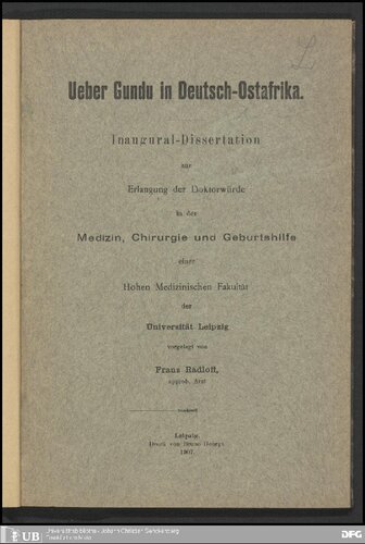 Über Gundu in Deutsch-Ostafrika