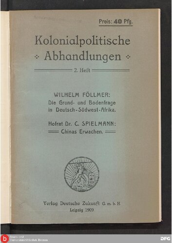 Die Grund- und Bodenfrage in Deutsch-Südwest-Afrika