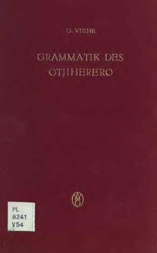 Grammatik des Otjiherero nebst Wörterbuch