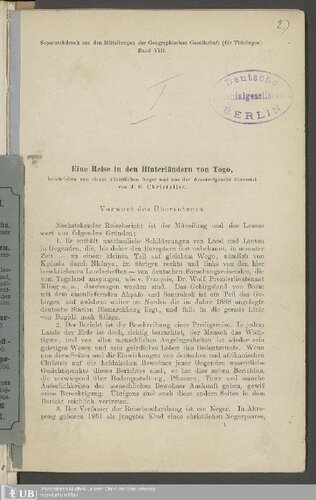 Eine Reise in den Hinterländern von Togo, beschrieben von einem christlichen Neger und aus der Asante-Sprache übersetzt