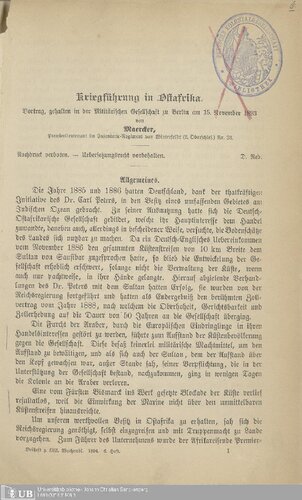 Kriegführung in Ostafrika