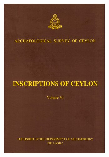 Inscriptions of Ceylon. Vol. 6