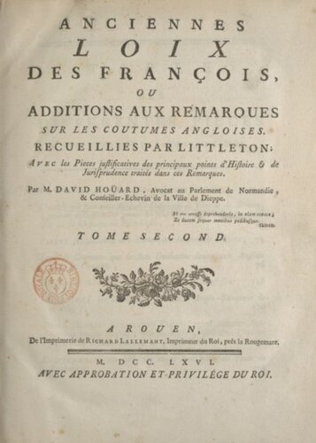 Anciennes loix des François Vol. II