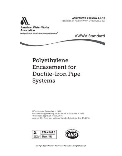 ANSI AWWA C105-18 Polyethylene Encasement for Ductile-Iron Pipe Systems