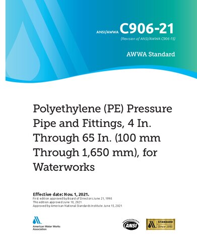 ANSI AWWA C906-21 Polyethylene Pressure Pipe and Fittings