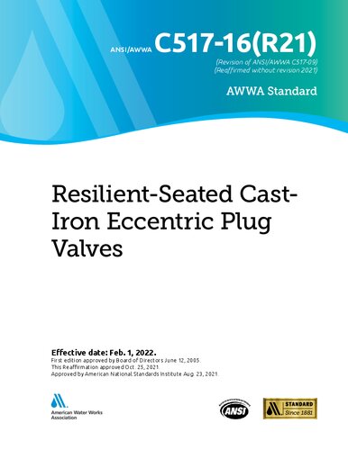 AWWA C517-16(R21) Resilient-Seated Cast-Iron Eccentric Plug Valves