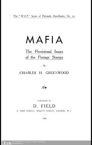 Mafia: The Provisional Issues of the Postal Stamps