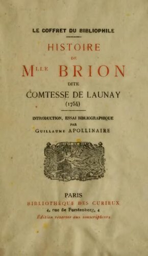 Histoire de Mlle Brion, dite comtesse de Launay