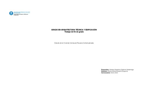 Estudio de la Vivienda Vernácula Peruana Contextualizada