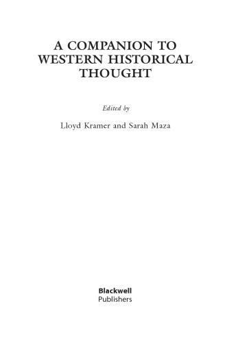 A Companion to Western Historical Thought (Blackwell Companions to History)