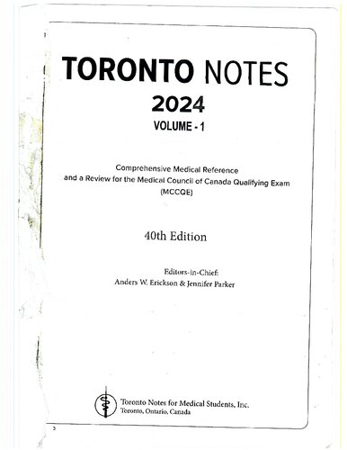 Toronto notes 2024 volume 1