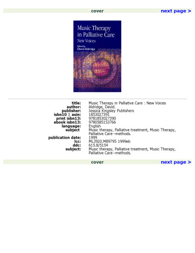 Music Therapy in Palliative Care: New Voices