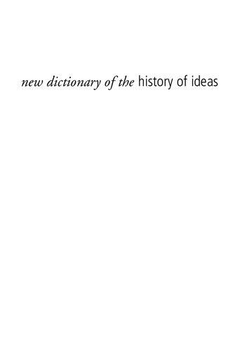 New Dictionary of the History of Ideas [6 Volumes]