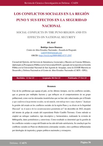 Los conflicto sociales en la región Puno y sus efectos en la seguridad nacional
