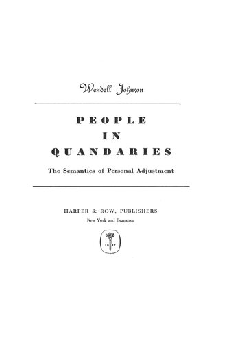 People in Quandaries. The Semantics of Personal Adjustment