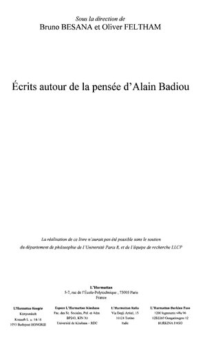 Ecrits autour de la pense d'Alain Badiou