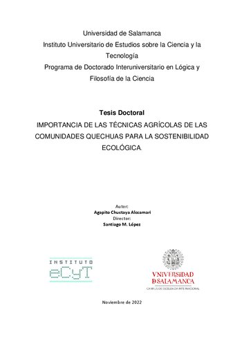 Importancia de las técnicas agrícolas de las comunidades quechuas para las sostenibilidad ecológica