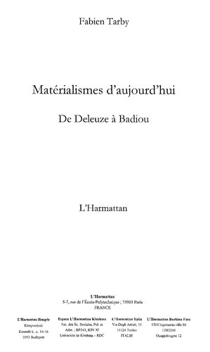Matrialismes d'aujourd'hui