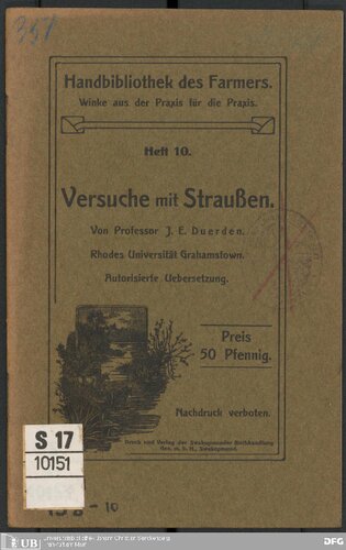 Versuche mit Straußen