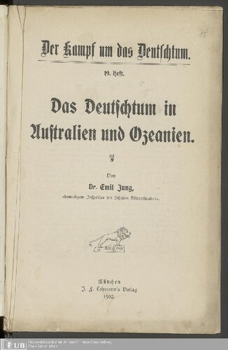 Das Deutschtum in Australien und Ozeanien