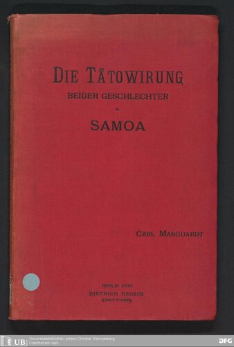 Die Tätowirung [Tätowierung] beider Geschlechter in Samoa