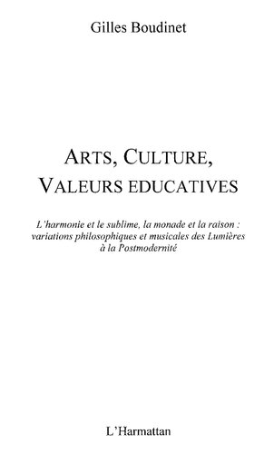 Arts, culture, valeurs ducatives