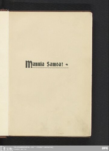 Manuia Samoa! Samoanische Reiseskizzen und Beobachtungen