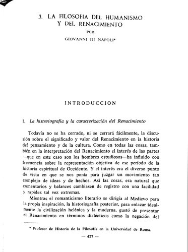 La filosofía del Humanismo y del Renacimiento (Historia de la filosofía, cap. 3)