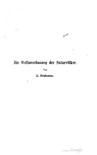 Die Weltanschauung der Naturvölker