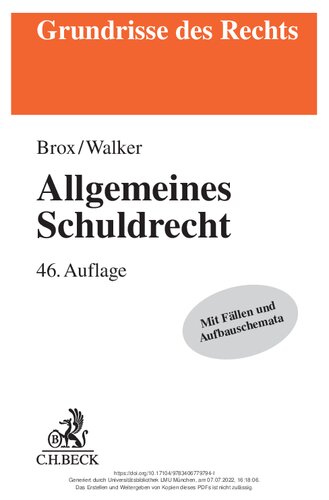 Allgemeines Schuldrecht