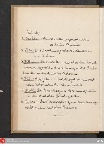 Das Verordnungsrecht des Kaisers in den Kolonien