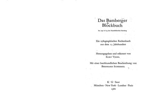 Das Bamberger Blockbuch