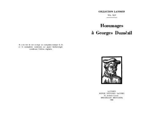 Hommages à Georges Dumézil