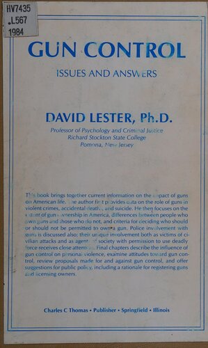 Gun Control: Issues and Answers