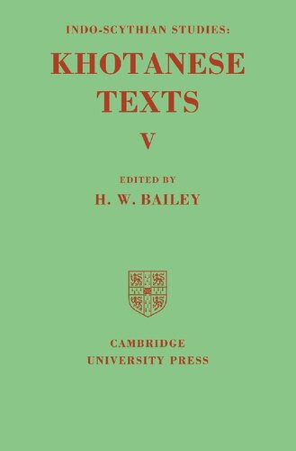 Khotanese Texts, Volume V