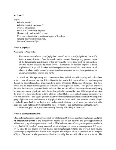 Mechanics and Special Relativity. Harvard's PHYS16