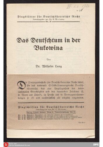 Das Deutschtum in der Bukowina