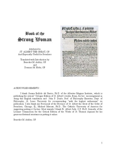 The Valiant Woman (De Muliere Forti): A Medieval Commentary on Proverbs 31:10-31 Especially Useful for Preachers