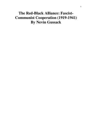 The Red-Black Alliance: Fascist-Communist Cooperation (1919-1941)