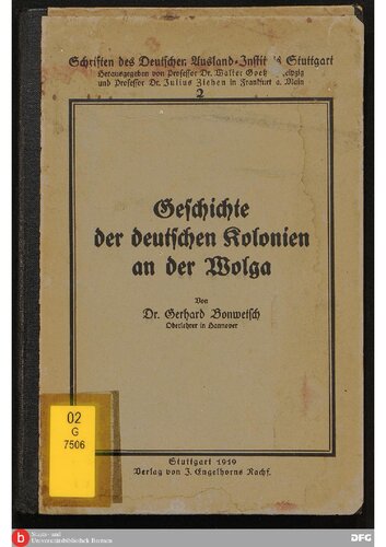 Geschichte der deutschen Kolonien an der Wolga