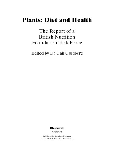Plants: Diet and Health (British Nutrition Foundation)
