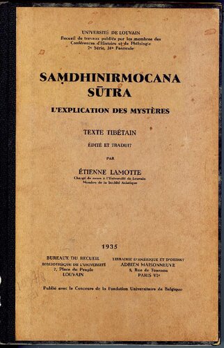 Saṃdhinirmocana Sūtra: L'Explication des Mystères