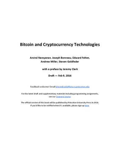 Bitcoin and Cryptocurrency Technologies