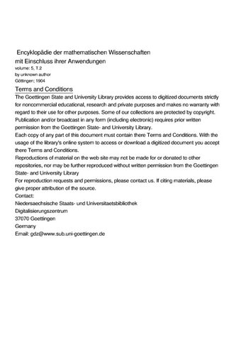 Encyklopädie der mathematischen Wissenschaften mit Einschluss ihrer Anwendungen Fünfter Band (Teilband 2): Physik