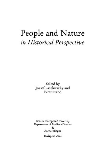 People and nature in historical perspective