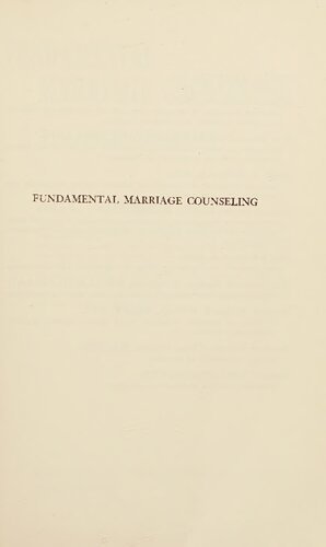 Fundamental Marriage Counseling: A Catholic View Point