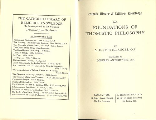 The Foundations of Thomistic Philosophy