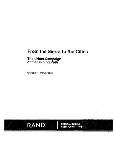 From the Sierra to the Cities : The urban campaign of the Shining Path