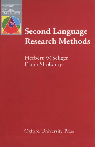 Second Language Research Methods - Oxford Applied Linguistics: