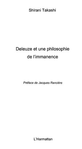 Deleuze et une philosophie de l'immanence